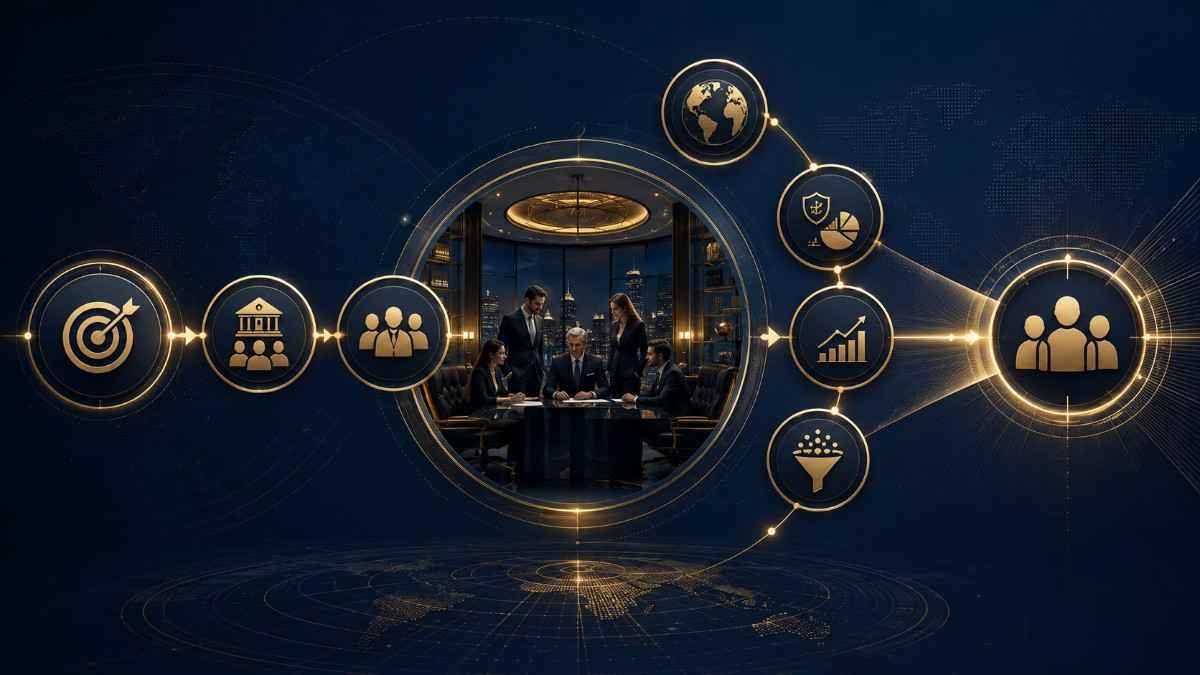 Family office audience blueprint connecting campaign goals with office type roles geography and investment criteria