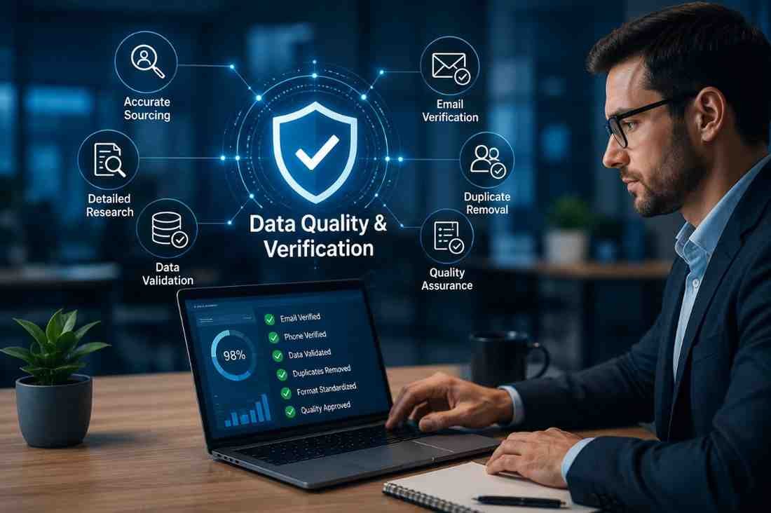 B2B data quality verification and database review process